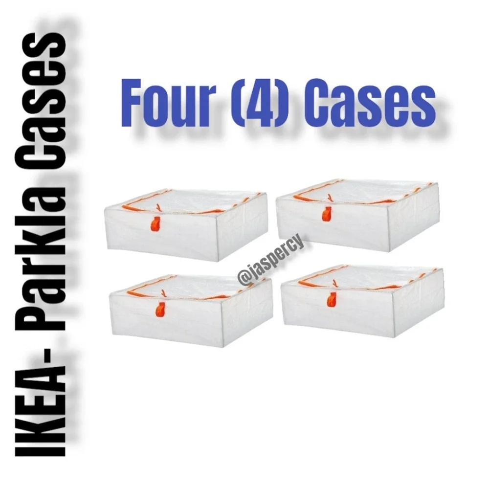 *IKEA PÄRKLA Set of Four (4) Roomy Sturdy Storage Reusable Case Tote Travel Cube